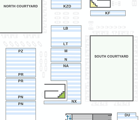 Second floor map design showing stacks